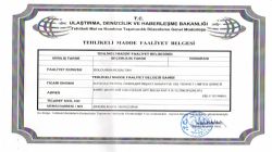 Tehlikeli Madde Faliyet Belgesi